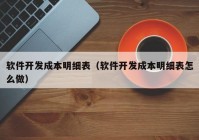 软件开发成本明细表（软件开发成本明细表怎么做）